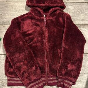 Arizona Super Cozy Girls deep plum Zip Up Fleece 10/12